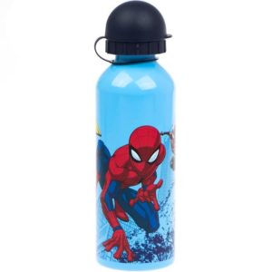 Spiderman och Spider Woman blå flaska av aluminium 500ml Marvel