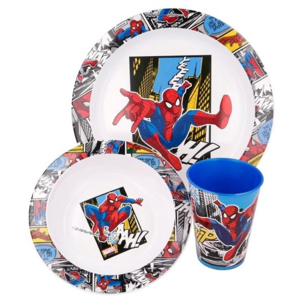 Spiderman 3-set skål, tallrik och mugg Marvel
