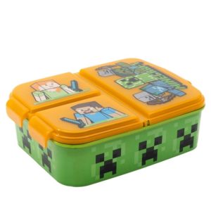 Minecraft figurer matlåda med 3 fack BPA fri Minecraft