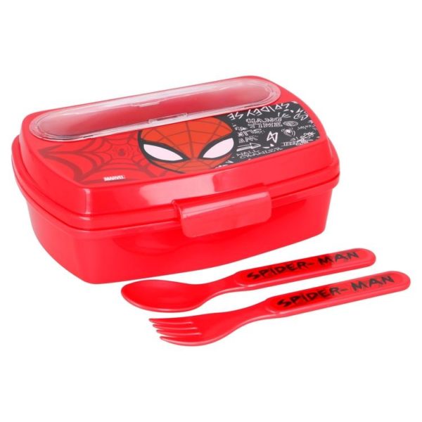 Spiderman matlåda med bestick 800ml BPA fri Marvel