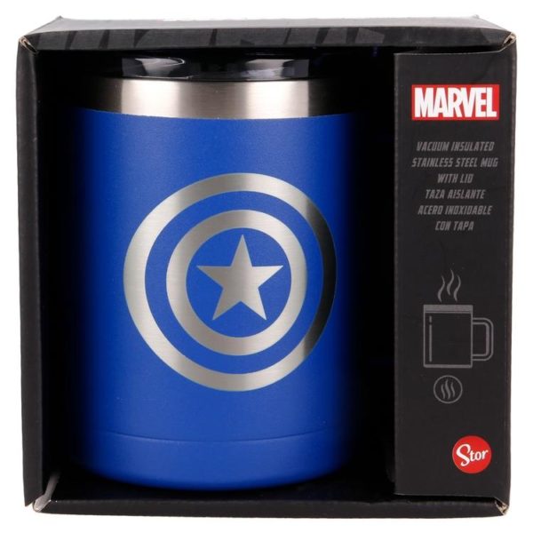 Captain America blå termosmugg av rostfritt stål 380ml Marvel