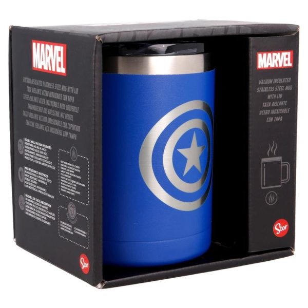 Captain America blå termosmugg av rostfritt stål 380ml Marvel
