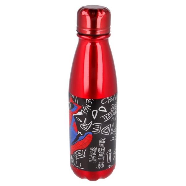 Spiderman röd flaska av aluminium 600ml Marvel