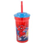 Spiderman mugg med sugrör 460ml Marvel