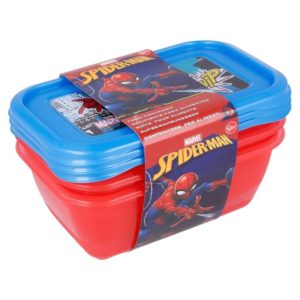 Spiderman rektangulära lådor 3-pack BPA fria Marvel