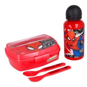 Spiderman matlåda med bestick och aluminiumflaska BPA fri Marvel