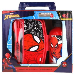 Spiderman matlåda med bestick och aluminiumflaska BPA fri Marvel
