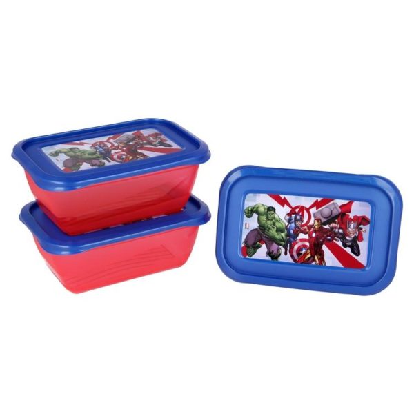 Avengers rektangulära lådor 3-pack BPA fria Marvel