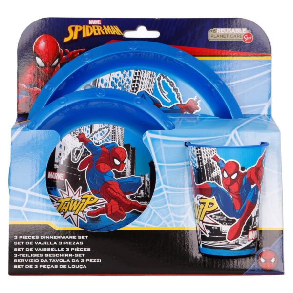 Spiderman 3-set Skål, Tallrik och Mugg Marvel