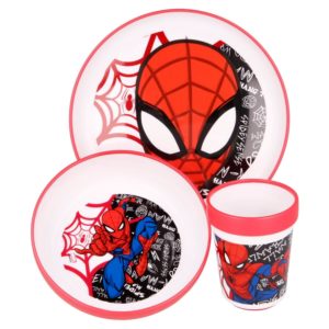 Spiderman 3-set Non-Slip Skål, Tallrik och Mugg Marvel