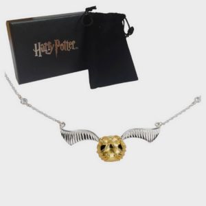 Gyllene Kvicken Halsband i Silver och 24k Guld Harry Potter