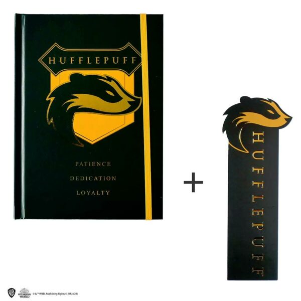 Hufflepuff Anteckningsbok A5 och Bokmärke Harry Potter