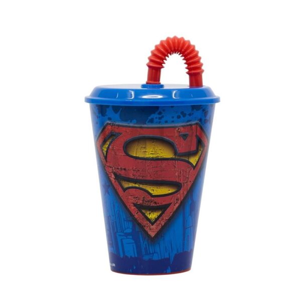 Superman Logo Mugg med Sugrör 430ml Superman