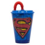 Superman Logo Mugg med Sugrör 430ml Superman