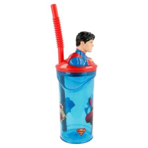 Mugg med Sugrör och 3D-figur 360ml Superman