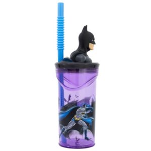 Mugg med Sugrör och 3D-figur 360ml Batman