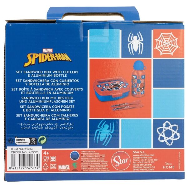Spiderman Matlåda, Bestick och Aluminiumflaska Marvel
