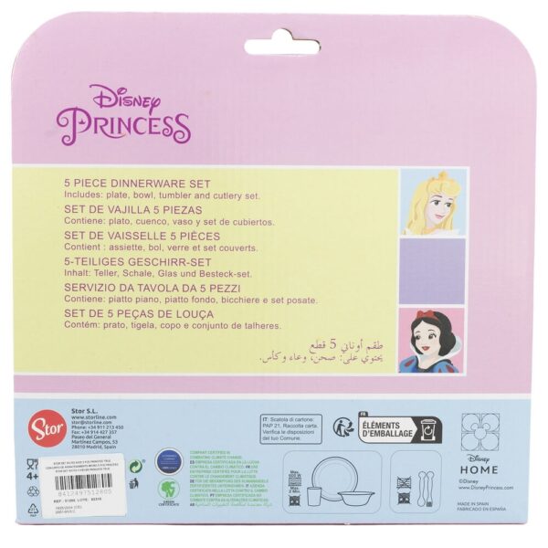 Princess 5-set (Skål, Tallrik, Bestick, Mugg) Disney