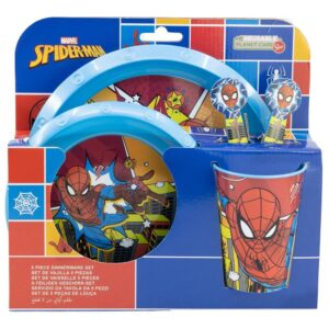 Spiderman 5-set (Skål, Tallrik, Bestick, Mugg) Marvel