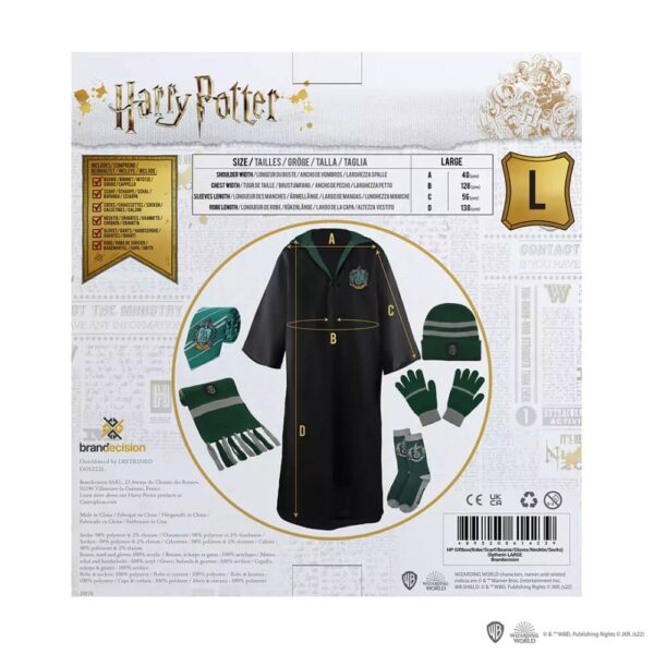 Slytherin Klädpaket 6 Delar med Kappa & Slips m.m. (Vuxen) Harry Potter