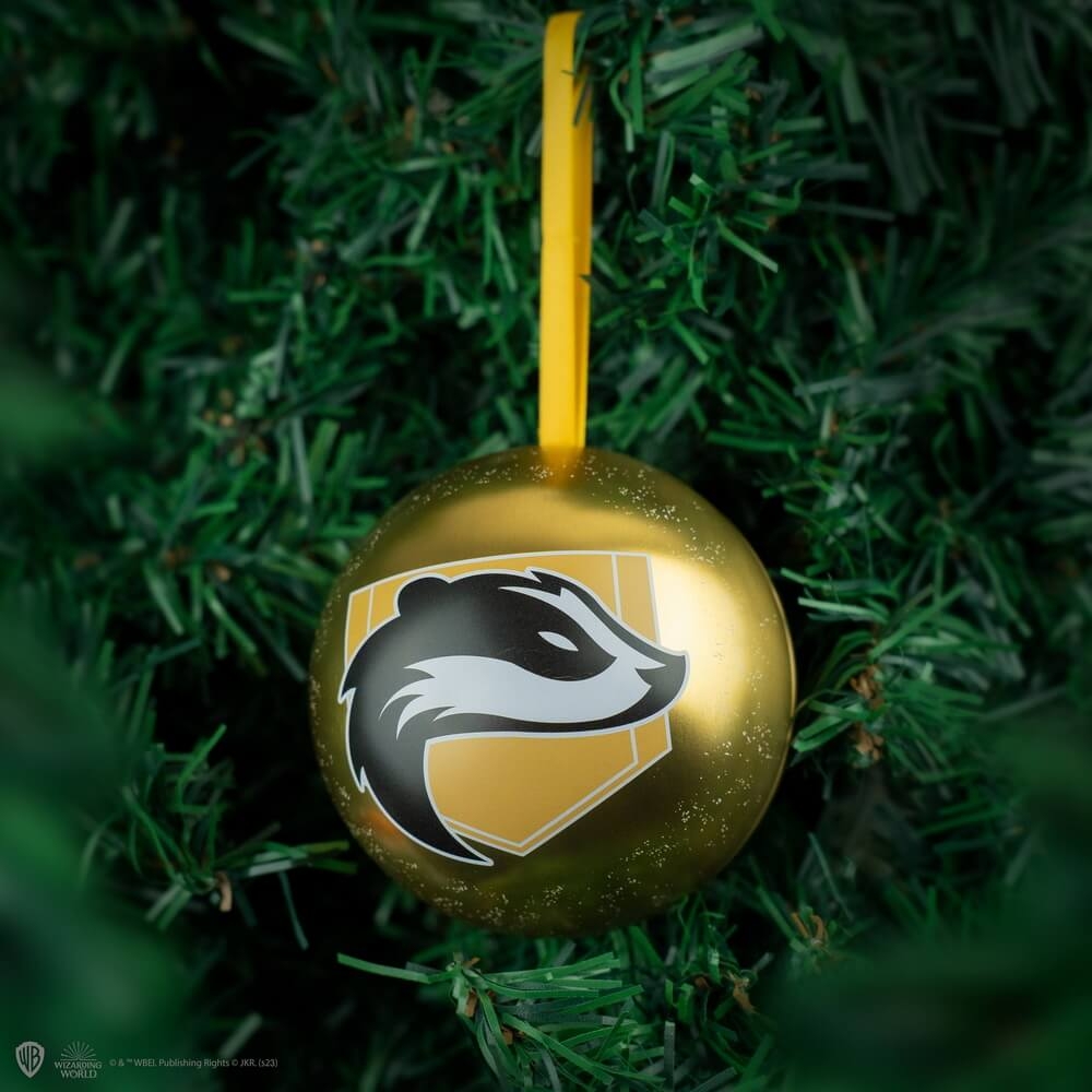 Hufflepuff Julgranskula med Strumpor - Harry Potter 3 Hufflepuff Julgranskula med Strumpor - Harry Potter
