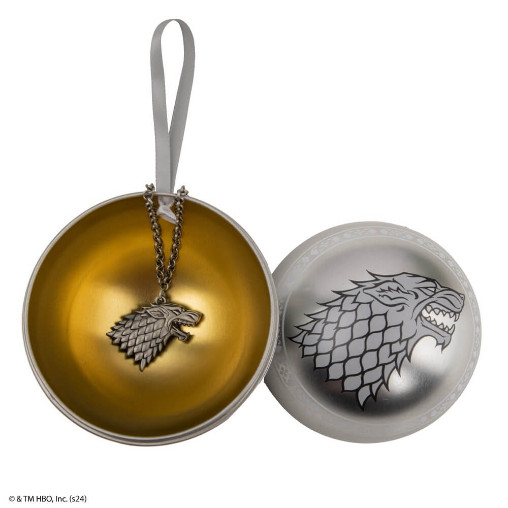 Julgranskula med House Stark-halsband - Game of Thrones 4 Julgranskula med House Stark-halsband - Game of Thrones