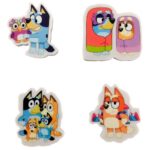Bluey Suddgummin (4 st) 3 Bluey Stationery Set with 4 Erasers