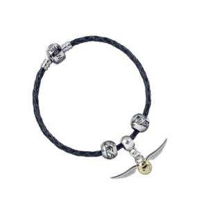 Läderarmband med 3st Berlocker Quidditch - Harry Potter