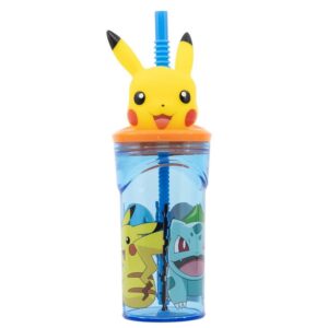 Pikachu Mugg med Sugrör och 3D-figur 360ml - Pokemon