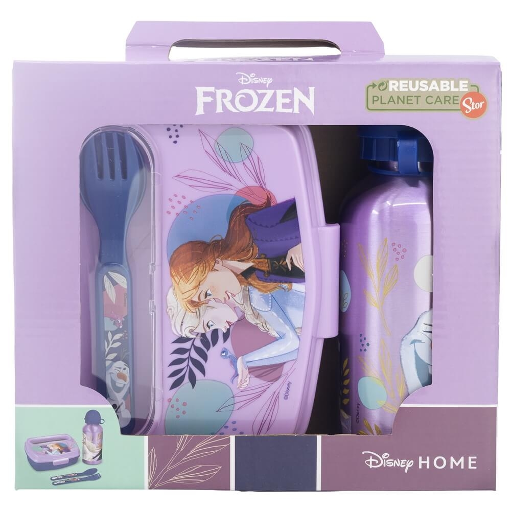Frost/Frozen Matlåda med Bestick och Aluminiumflaska Disney 3 Frost/Frozen Matlåda med Bestick och Aluminiumflaska Disney