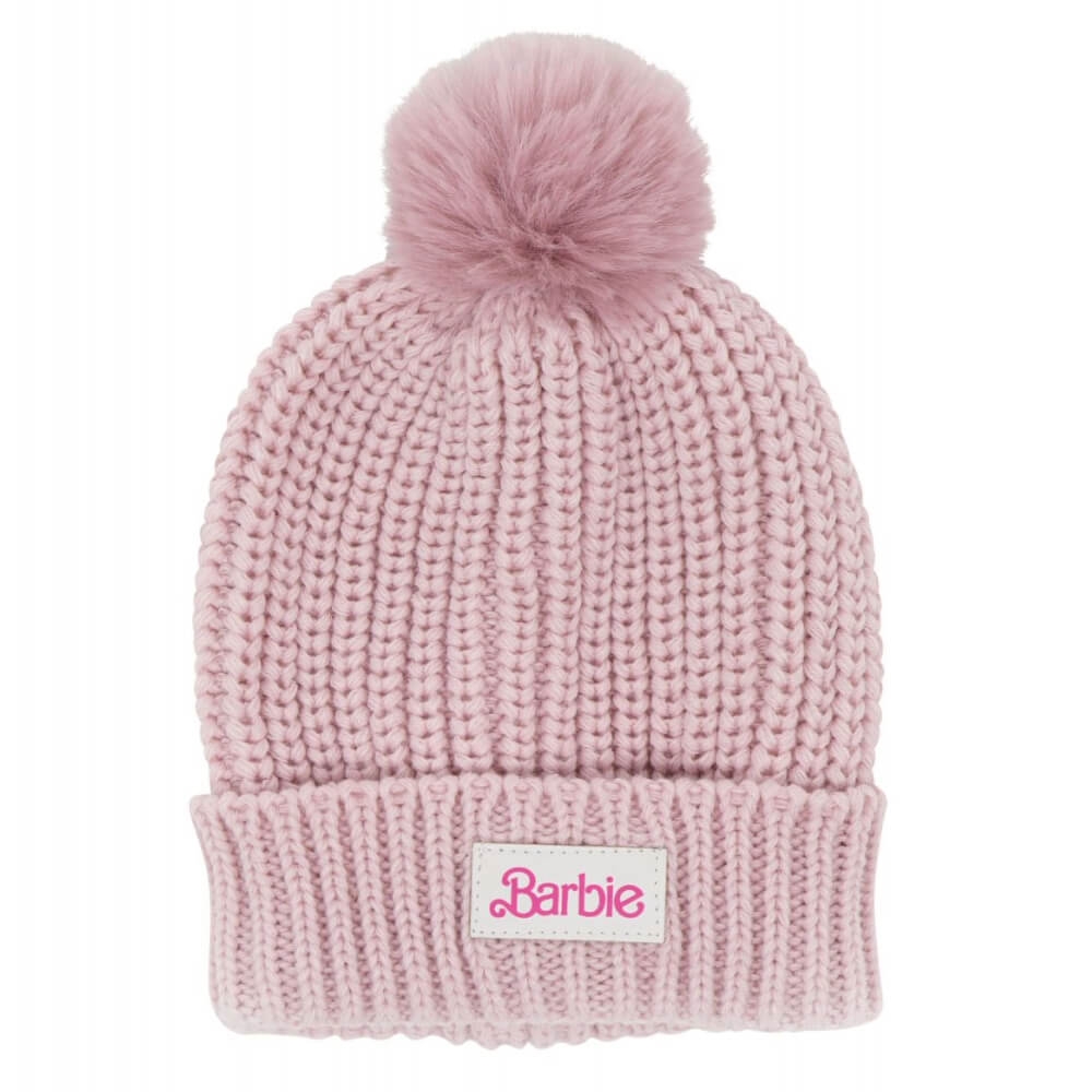Stickad Mössa med Pompom Rosa Barbie 1 Stickad Mössa med Pompom Rosa Barbie
