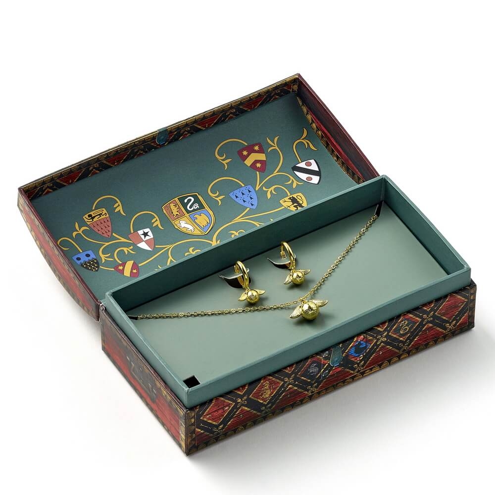 Golden Snitch Halsband & Örhängen Presentask - Harry Potter 2 Golden Snitch Halsband & Örhängen Presentask - Harry Potter