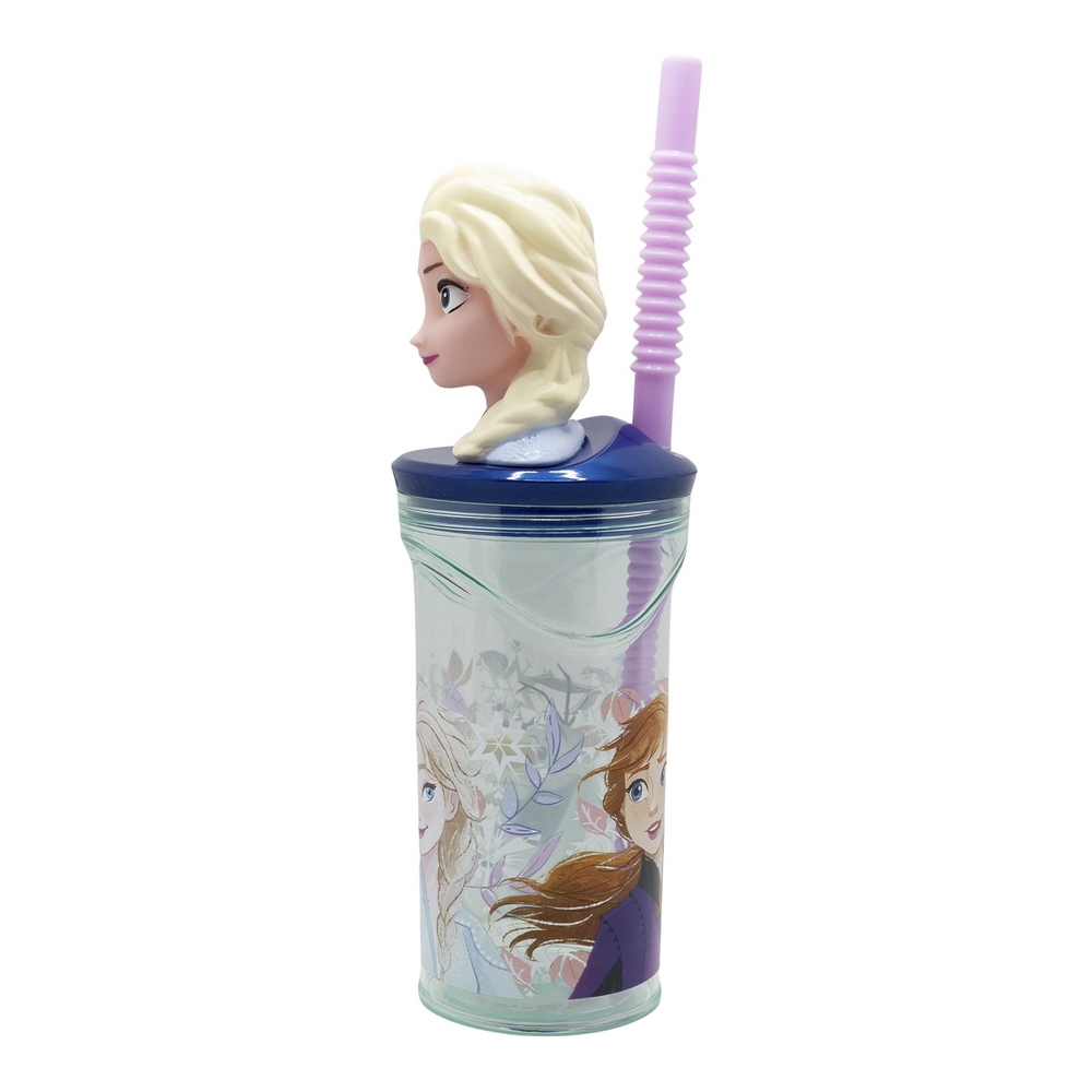 Frost/Frozen Mugg med Sugrör och 3D-figur 360ml Disney 3 Frost/Frozen Mugg med Sugrör och 3D-figur 360ml Disney