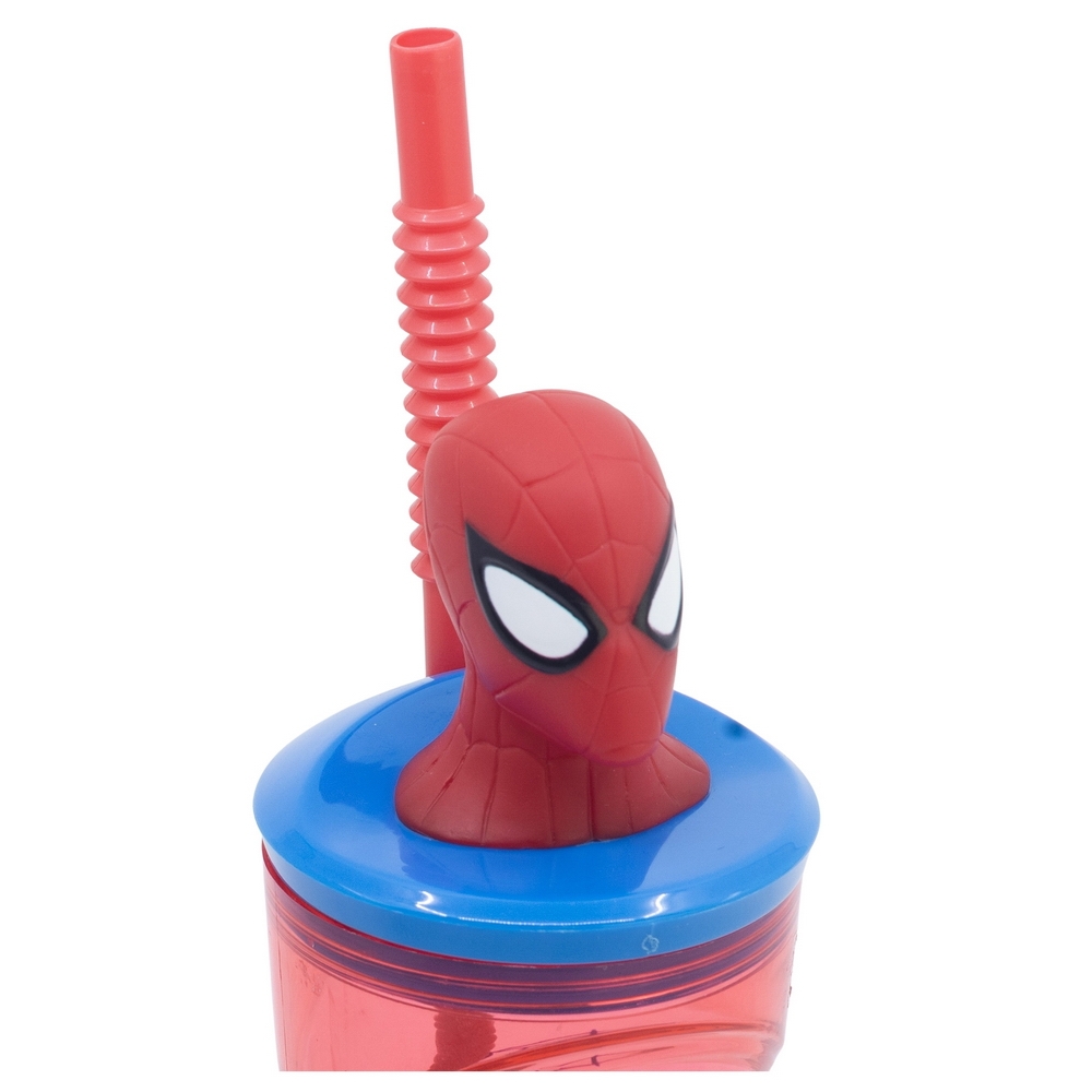 Spiderman Mugg med Sugrör och 3D-figur 360ml Marvel 4 Spiderman Mugg med Sugrör och 3D-figur 360ml Marvel