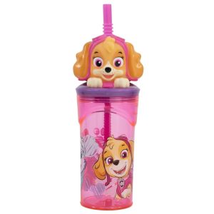 Mugg med Sugrör och 3D-figur 360ml - Paw Patrol