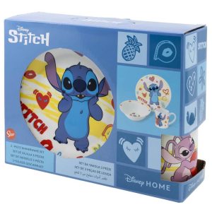 Stitch 3-set Porslin (Skål, Tallrik och Mugg) Disney